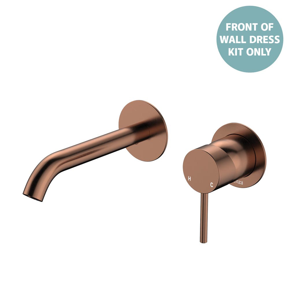 Product image of Fienza KAYA Basin/Bath Wall Mixer Dress Kit Set Round Plates 160mm Outlet Brushed Copper LF