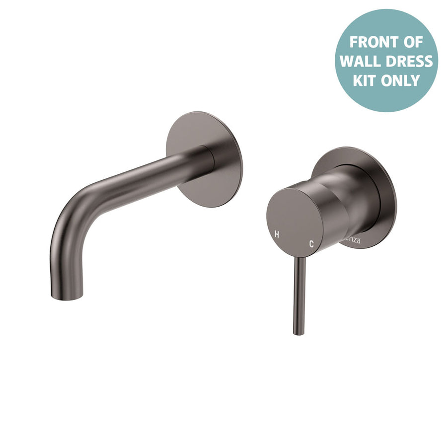 Product image of Fienza KAYA Basin/Bath Wall Mixer 130mm Outlet Set Dress Kit Round Plates SUS304 LF G/Metal
