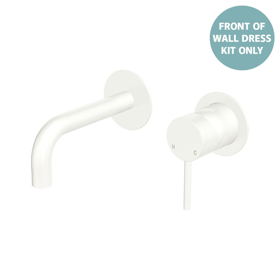 Product image of Fienza KAYA Basin/Bath Wall Mixer 130mm Outlet Set Dress Kit Round Plates SUS304 LF M/White