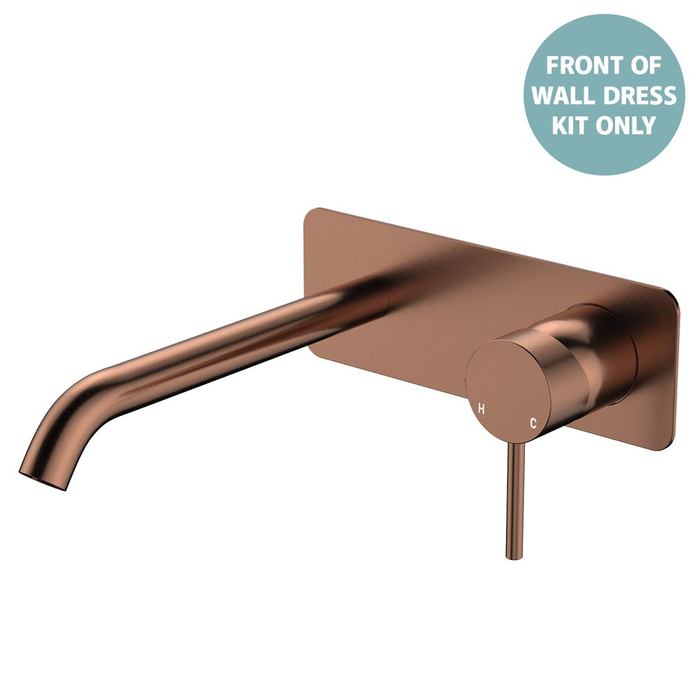 Product image of Fienza KAYA Basin/Bath Wall Mixer Dress Kit Set Rectangular Plte 200mm Outlet Brushed Copper LF