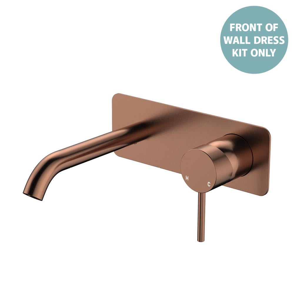 Product image of Fienza KAYA Basin/Bath Wall Mixer Dress Kit Set Rectangular Plte 160mm Outlet Brushed Copper LF