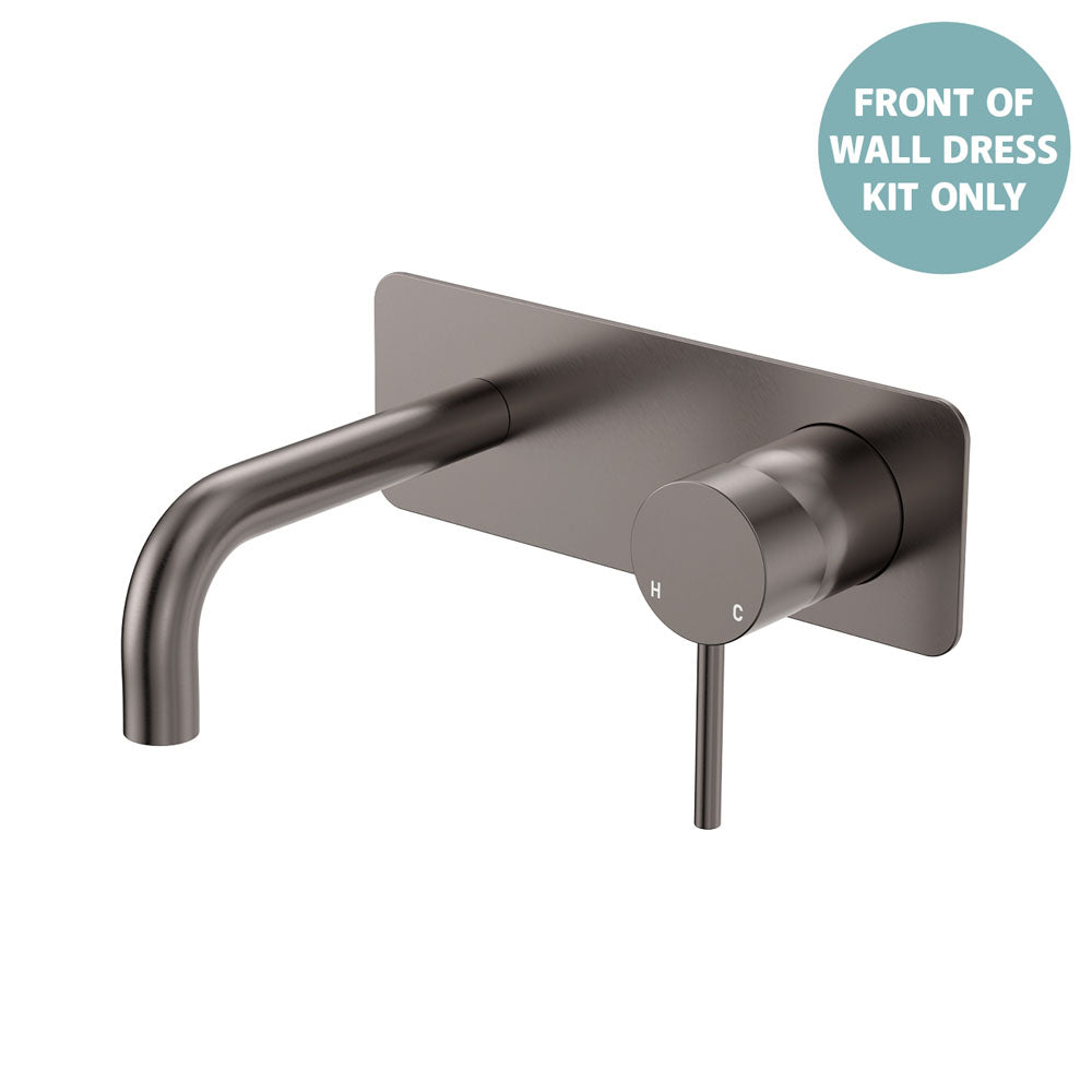 Product image of Fienza KAYA Basin/Bath Wall Mixer 130mm Outlet Set Dress Kit Rectangular Plt LF Gun Metal