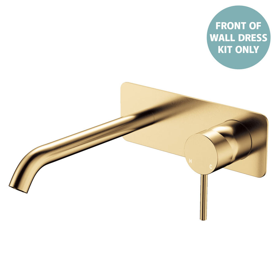 Product image of Fienza KAYA Basin/Bath Wall Mixer 200mm Dress Kit Urban Brass Soft Square Plate D228106UB-200