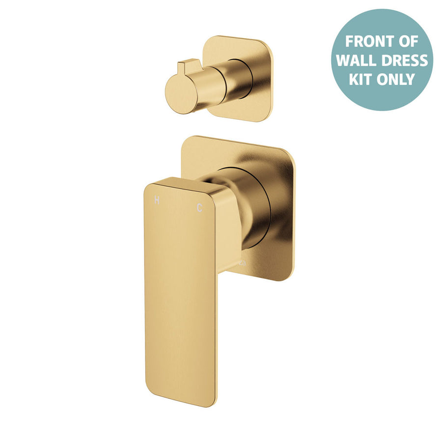 Product image of Fienza TONO Wall Diverter Mixer Dress Kit Small Square Plates Urban Brass LF SUS304
