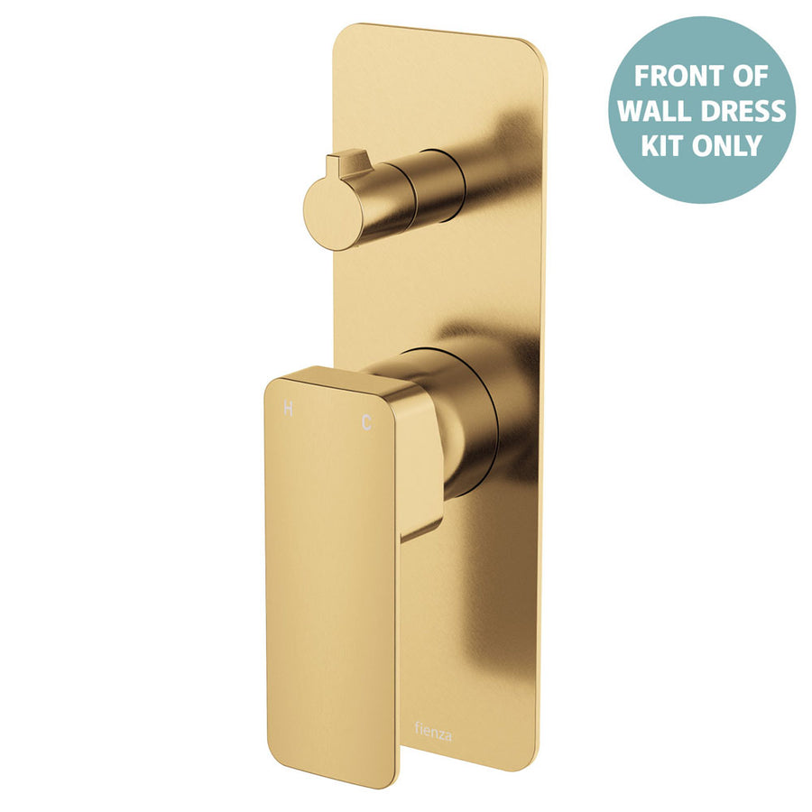 Product image of Fienza TONO Wall Diverter Mixer Dress Kit Large Rectangular Plate Urban Brass LF SUS304 D233102UB-LF