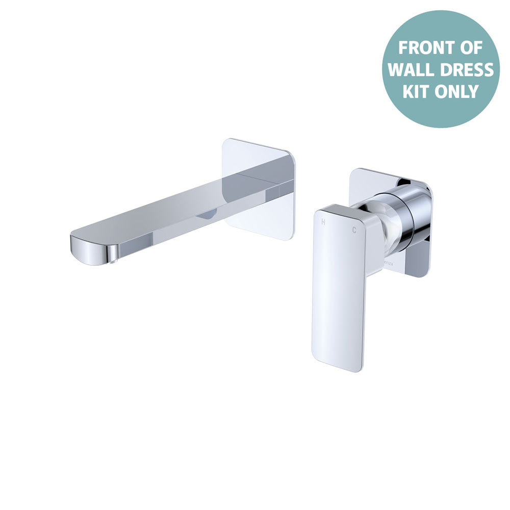 Product image of Fienza TONO Basin/Bath Wall Mixer Dress Kit 160mm Outlet Set Small Square Plates Chrome D233104-LF