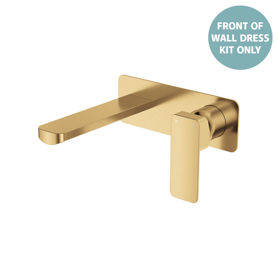 Product image of Fienza TONO Basin/Bath Wall Mixer Dress Kit 160mm Outlet Set LRG Sq Plates Urban Brass D233106UB-LF