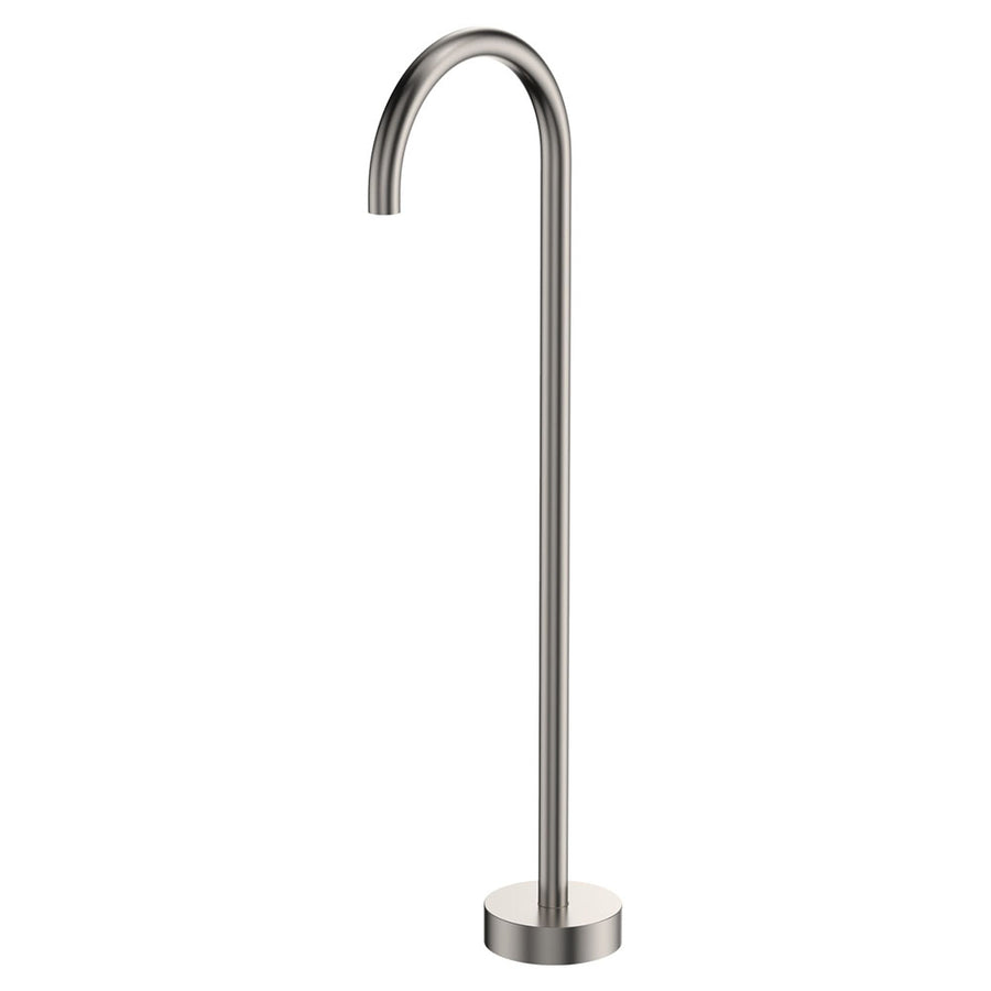Product image of Fienza KAYA Gooseneck Floor Mounted Bath Outlet Brushed Nickel SP8016BN