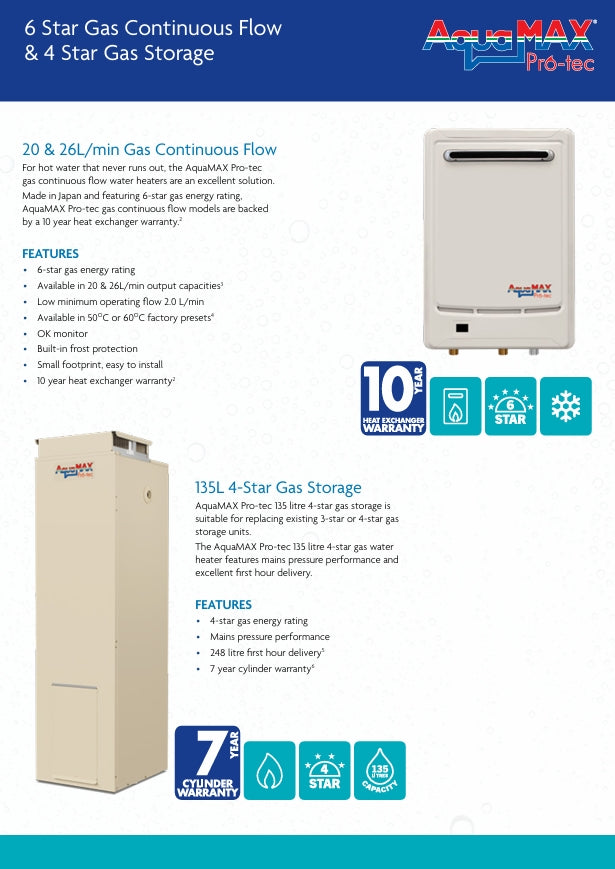 Aquamax Instantaneous 26L HWS Gas