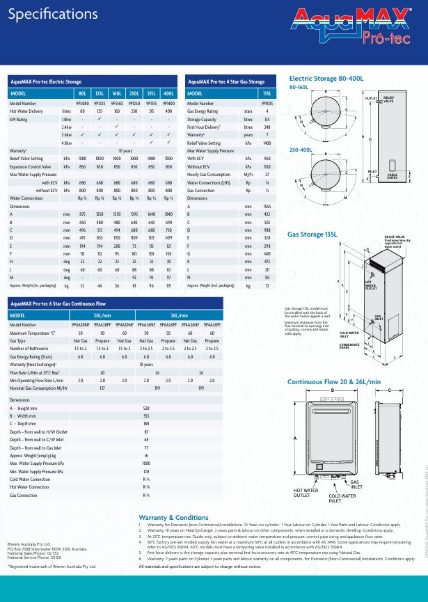 Aquamax Instantaneous 26L HWS Gas