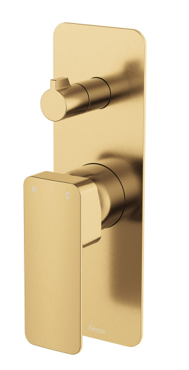 Product image of Fienza TONO Wall Diverter Mixer, Rectangular Plate, Urban Brass 